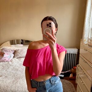 💖 American Apparel Fuchsia Loose Crop Top – NWT💖